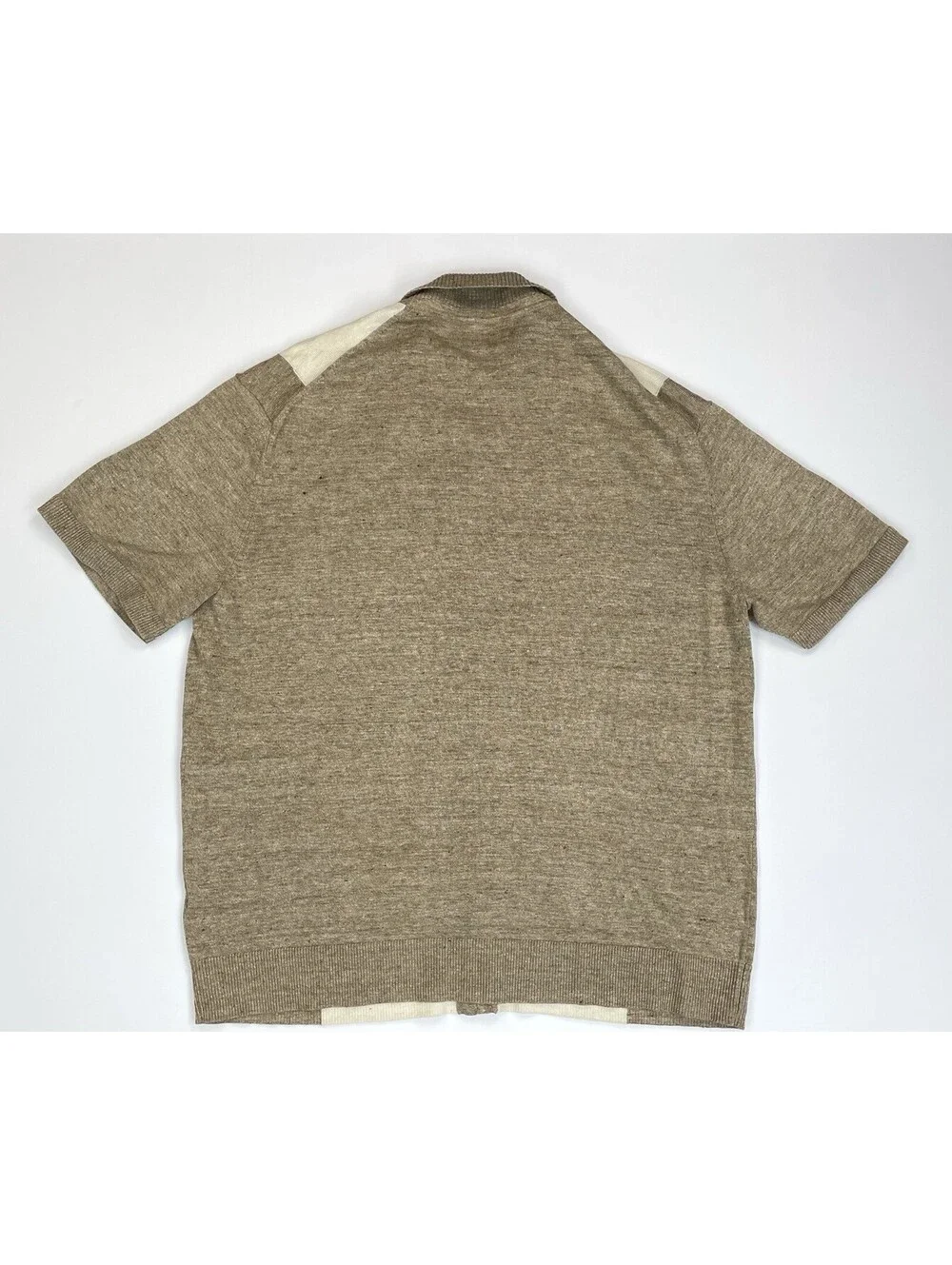 Banana Republic Full Zip Sweater Polo XL Tall Cotton Colorblock Retro XLT
